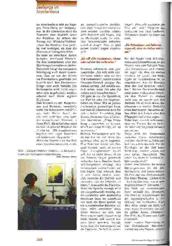 Vorschauseite 2: Vertrauen als Kostbarkeit Portrait einer Krankenhauspfarrerin