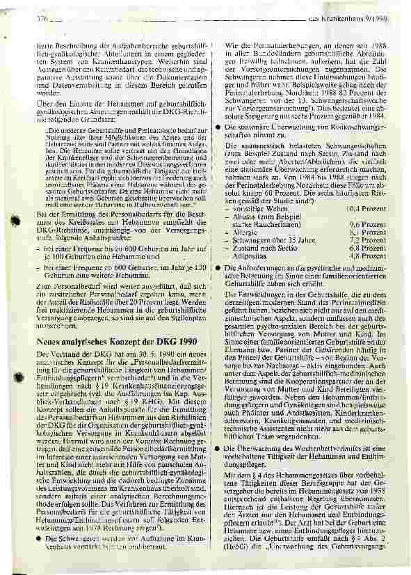 Vorschauseite 2: Personalbedarfsermittlung für Hebammen/Entbindungshelfer