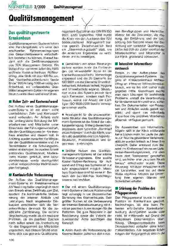 Vorschauseite 1: Das qualitätsgesteuerte Krankenhaus