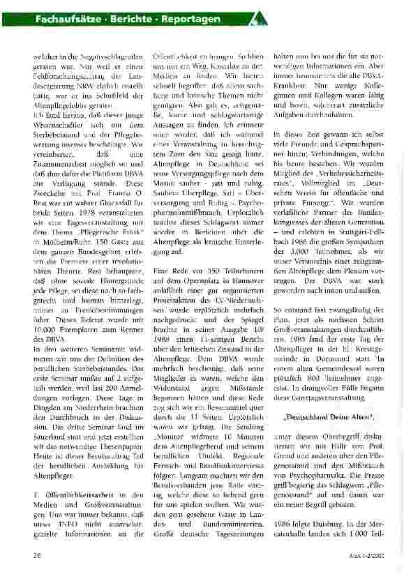 Vorschauseite 5: 25 Jahre Deutscher Berufsverband für Altenpflege e.V.