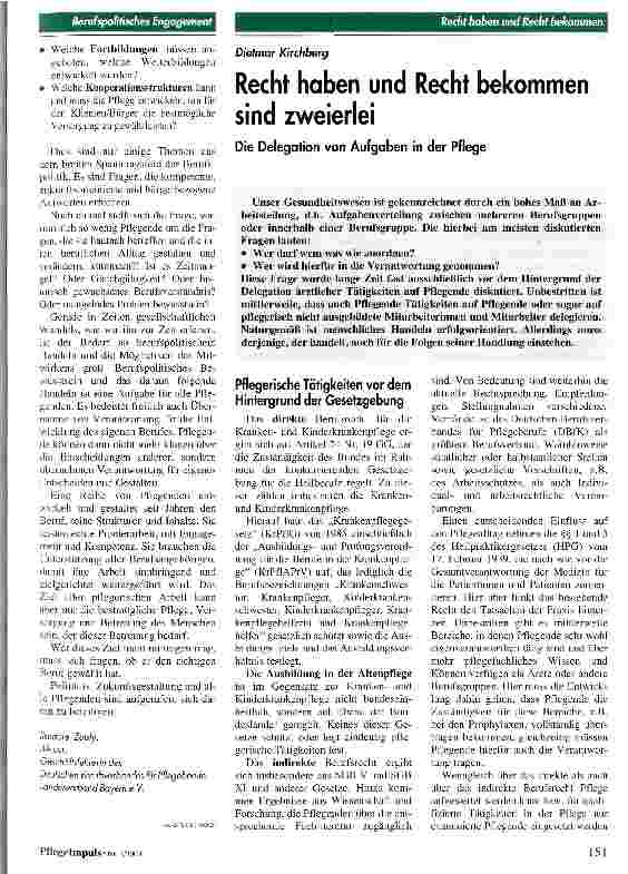 Vorschauseite 3: Von der Bedeutung berufspolitischen Engagements in der Pflege