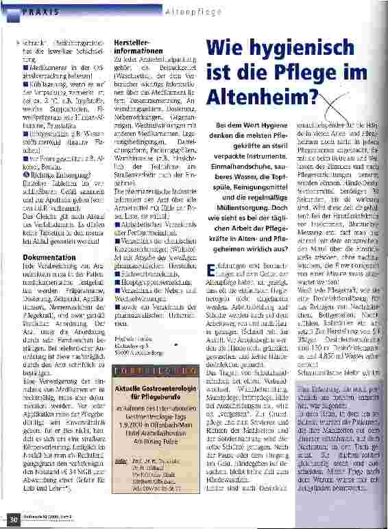 Vorschauseite 1: Wie hygienisch ist die Pflege im Altenheim?