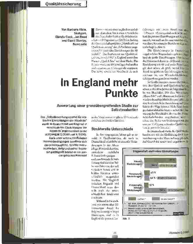 Vorschauseite 1: In England mehr Punkte Auswertung einer grenzübergreifenden Studie zur Selbstevaluation