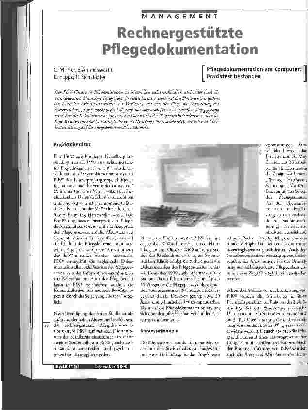 Vorschauseite 1: Rechnergestütze Pflegedokumentation
