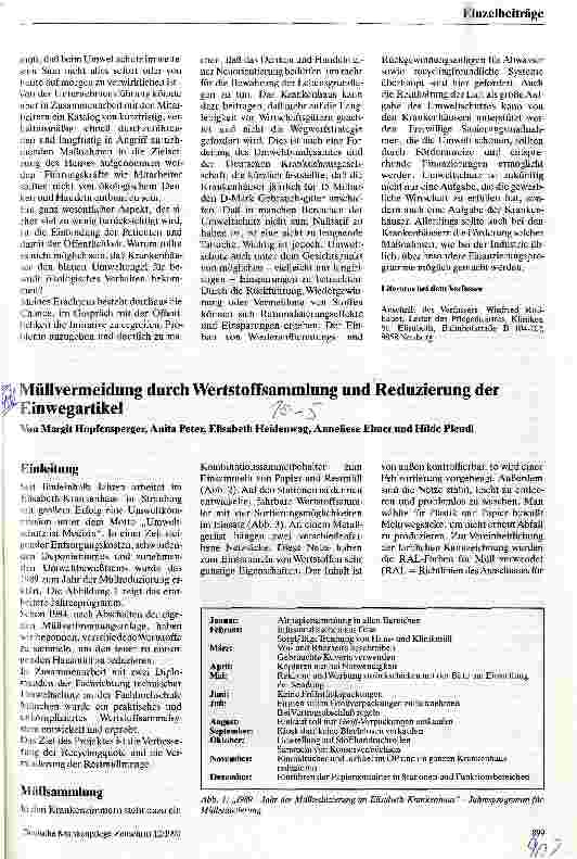 Vorschauseite 4: Umweltschutz im Krankenhaus - Illussion oder realisierbarer Weg?