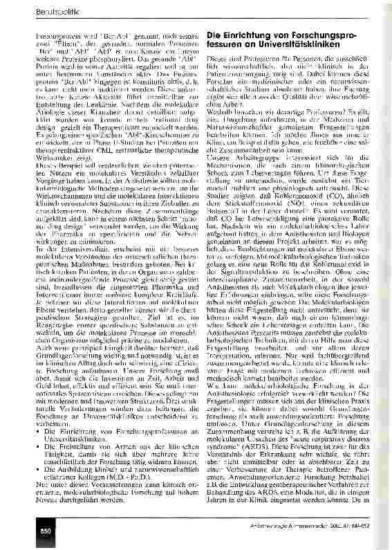 Vorschauseite 2: Der betäubte Transkriptionsfaktor oder die Rolle der Molekularbiologie in der anästhesiologischen Forschung