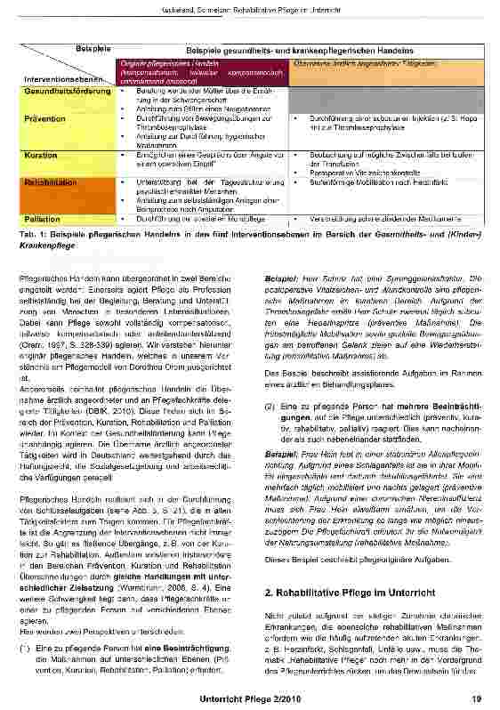 Vorschauseite 2: Rehabilitative Pflege im Unterricht