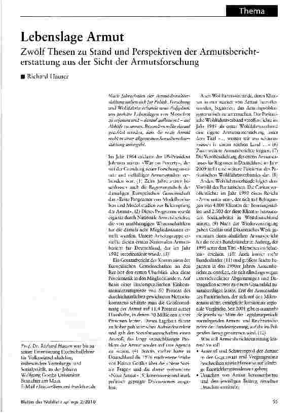 Vorschauseite 1: Lebenslage Armut