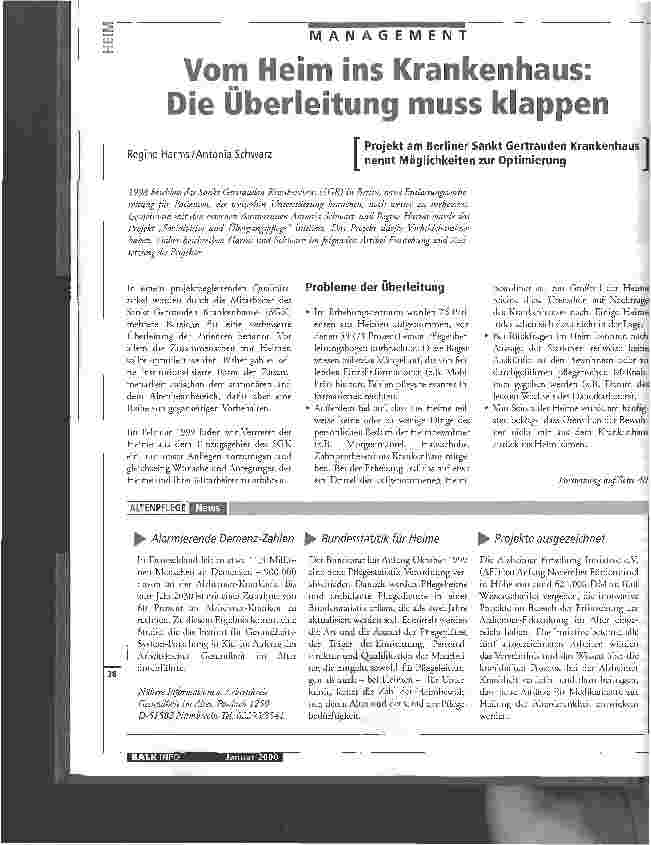 Vorschauseite 1: Vom Heim ins Krankenhaus: Die Überleitung muss klappen