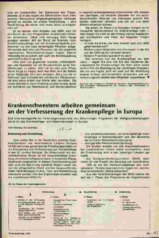 Vorschauseite 1: Krankenschwestern arbeiten gemeinsam an der Verbesserung der Krankenpflege in Europa