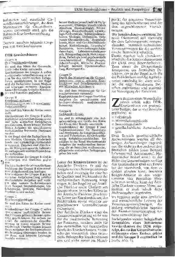 Vorschauseite 2: DDR-Krankenhäuser Realität und Perspektive