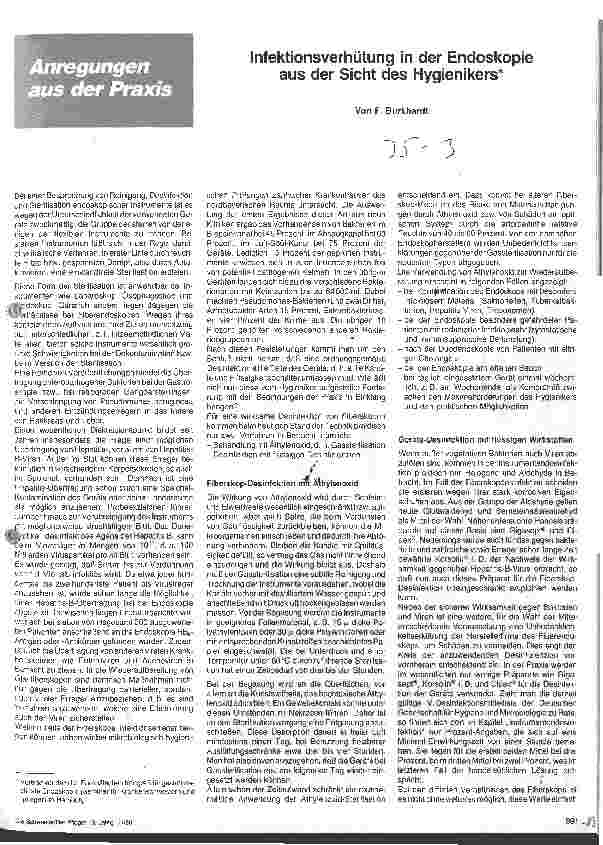 Vorschauseite 1: Infektionsverhütung in der Endoskopie aus der Sicht des Hygienikers