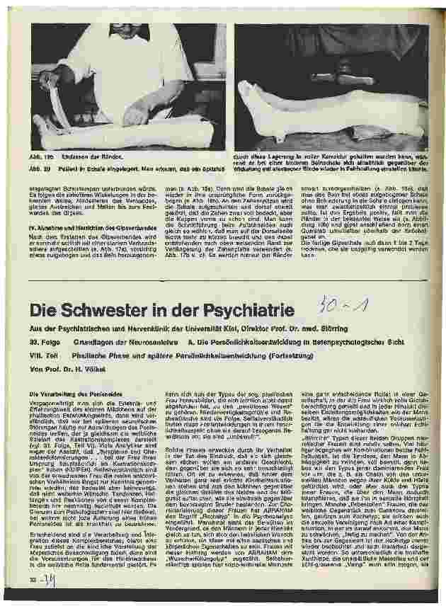 Vorschauseite 1: Die Schwester in der Psychiatrie 33. Folge: Grundlagen der Neurosen lehre A. Persönlichkeitsentwicklung in tiefenpsychologischer Sicht