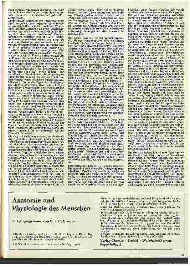 Vorschauseite 2: Die Schwester in der Psychiatrie 33. Folge: Grundlagen der Neurosen lehre A. Persönlichkeitsentwicklung in tiefenpsychologischer Sicht
