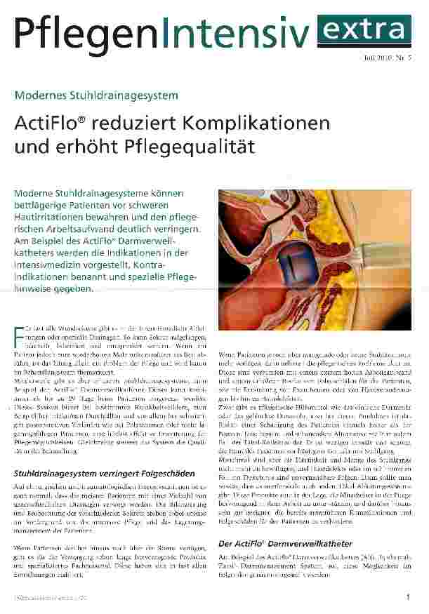 Vorschauseite 1: ActiFlo® reduziert Komplikationen und erhöht Pflegequalität