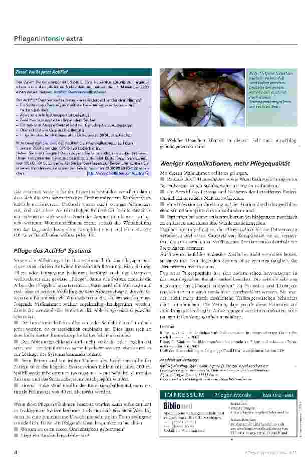 Vorschauseite 4: ActiFlo® reduziert Komplikationen und erhöht Pflegequalität
