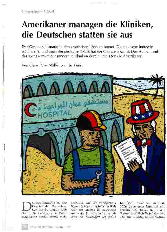 Vorschauseite 1: Amerikaner managen die Kliniken, die Deutschen statten sie aus