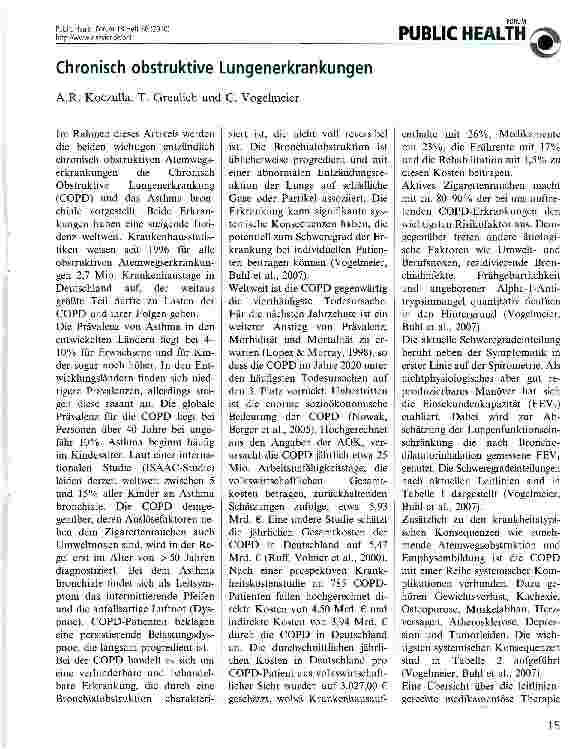 Vorschauseite 1: Chronisch obstruktive Lungenerkrankungen