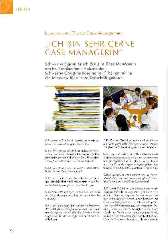 Vorschauseite 1: „ICH BIN SEHR GERNE CASE MANAGERIN