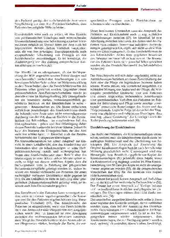 Vorschauseite 5: Die Einsichtnahme in Krankenunterlagen