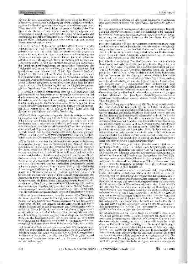 Vorschauseite 2: Tarifliche Altersgrenze 65RL 2000/78 EG; AGG § 10; RTV Gebäudereinigung § 19 Nr. 8