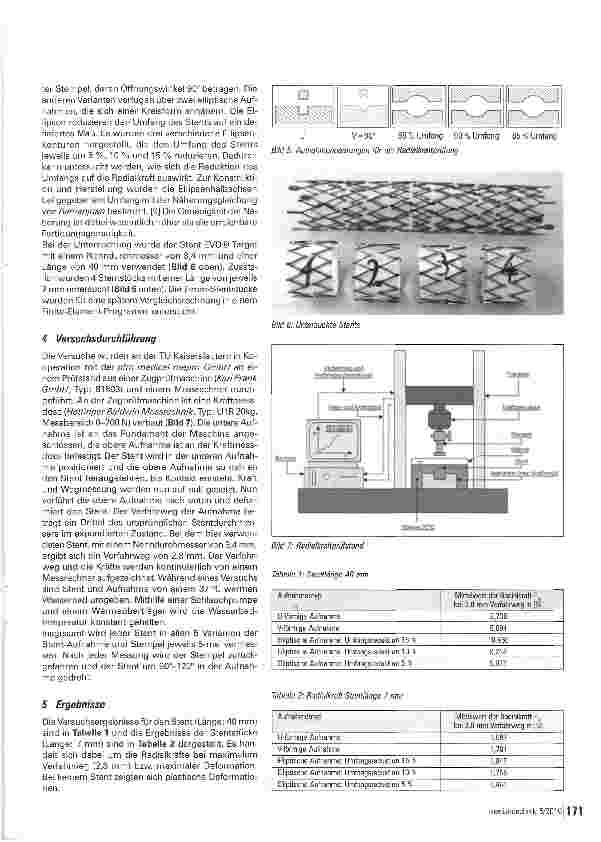 Vorschauseite 3: Radialkraftmessung von Nitinol-Stents