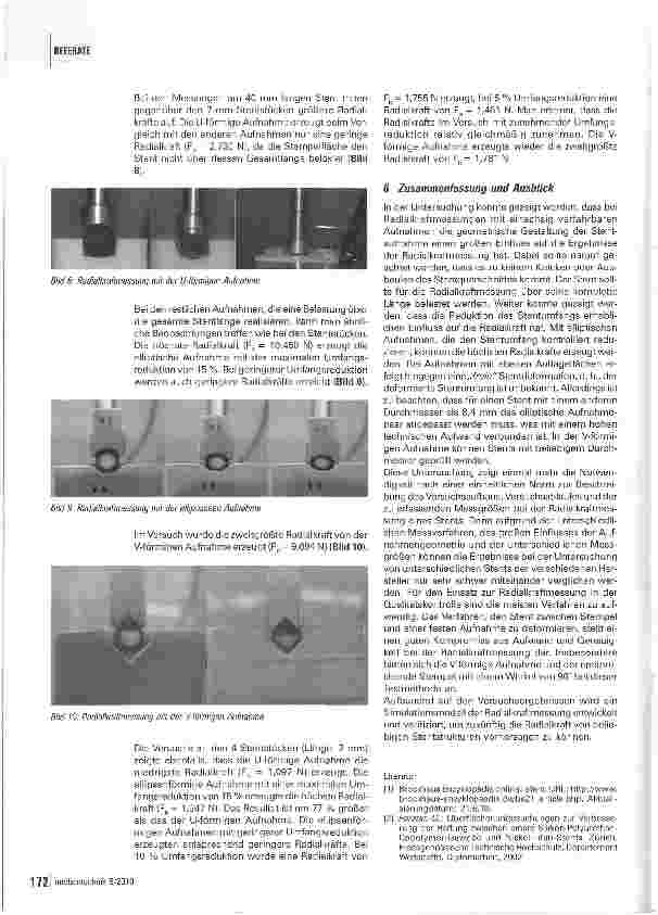 Vorschauseite 4: Radialkraftmessung von Nitinol-Stents