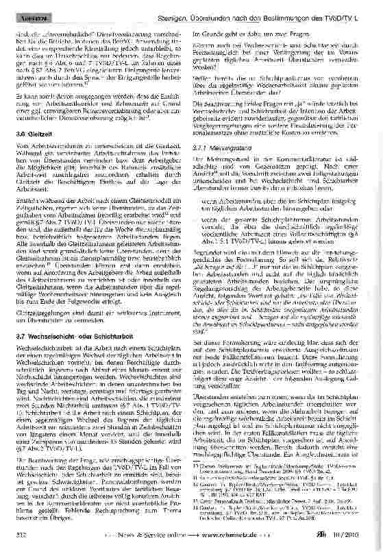 Vorschauseite 4: Überstunden nach den Bestimmungen des TVöD/TV-L