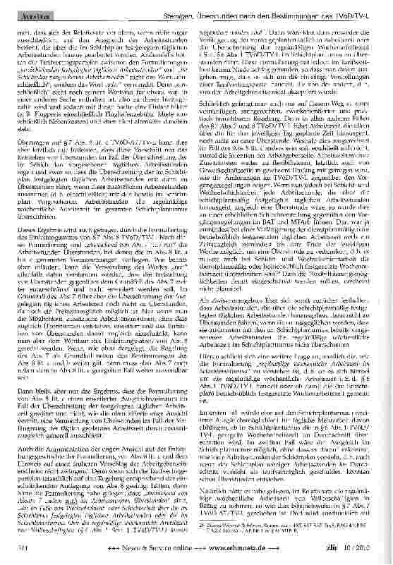 Vorschauseite 6: Überstunden nach den Bestimmungen des TVöD/TV-L