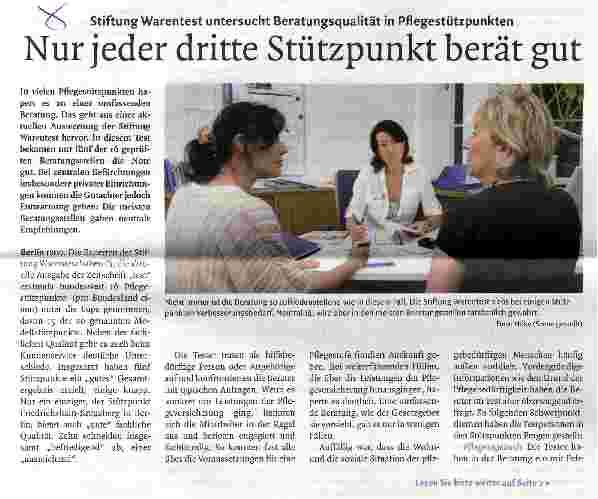 Vorschauseite 1: Nur jeder dritte Stützpunkt berät gut