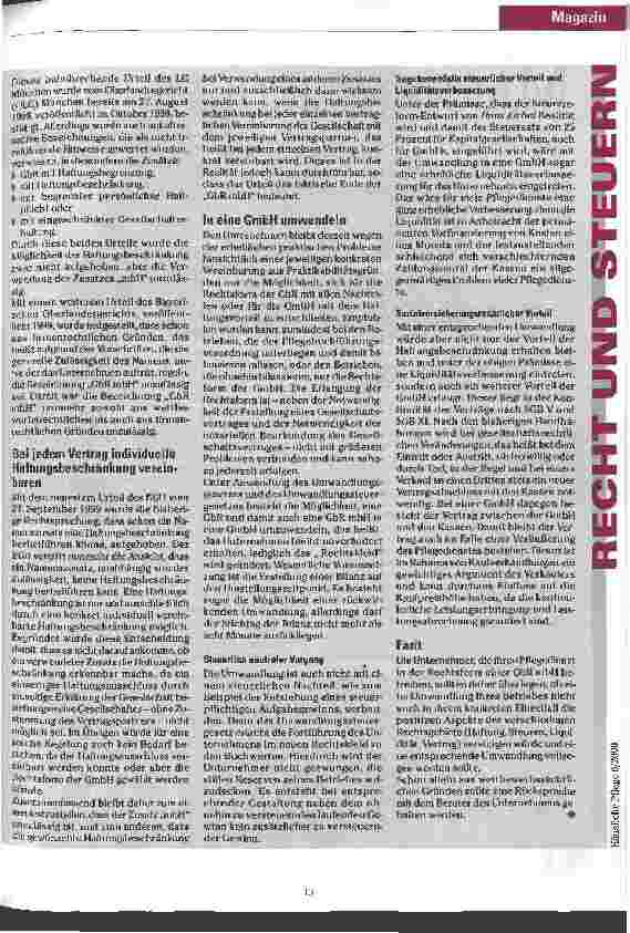 Vorschauseite 2: Das Aus der GbR mbH? Zivilrechtliche, steuerliche und sozialvertragliche Konsequenzen des Urteils zur Haftungsbeschränkung