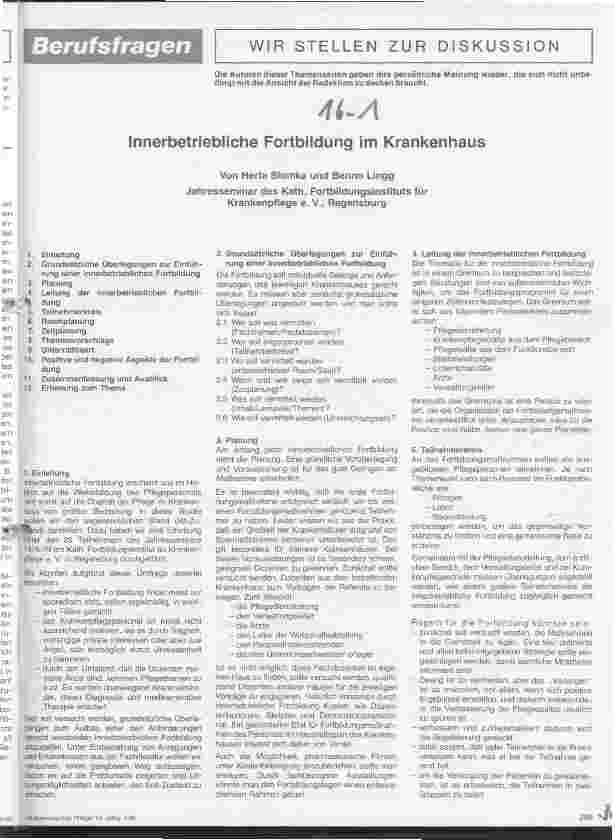 Vorschauseite 1: Innerbetriebliche Fortbildung im Krankenhaus