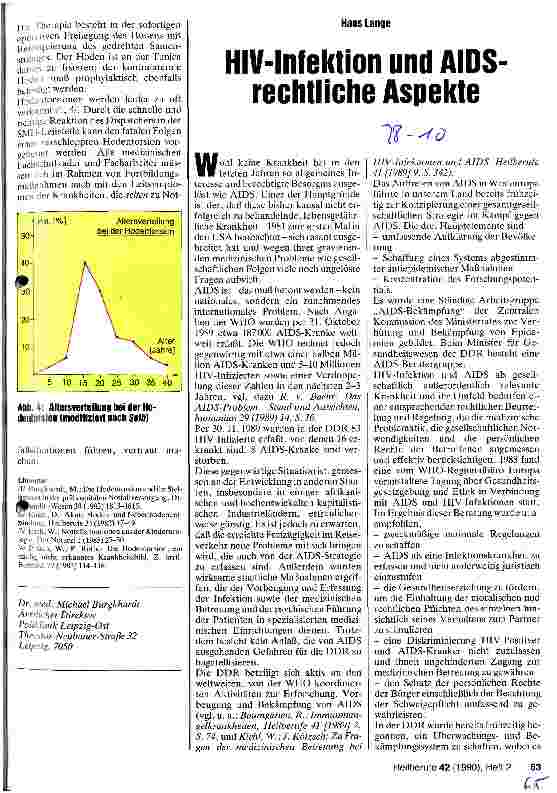 Vorschauseite 1: HIV-Infektion und AIDS-rechtliche Aspekte