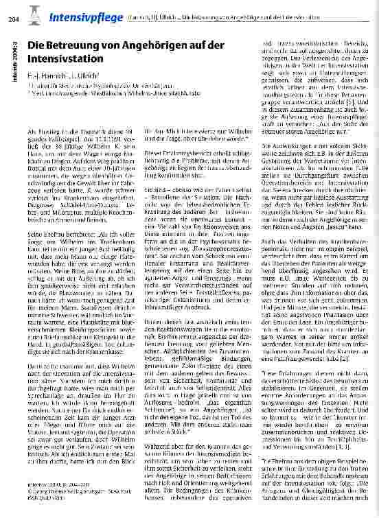 Vorschauseite 1: Die Betreuung von Angehörigen auf der Intensivstation