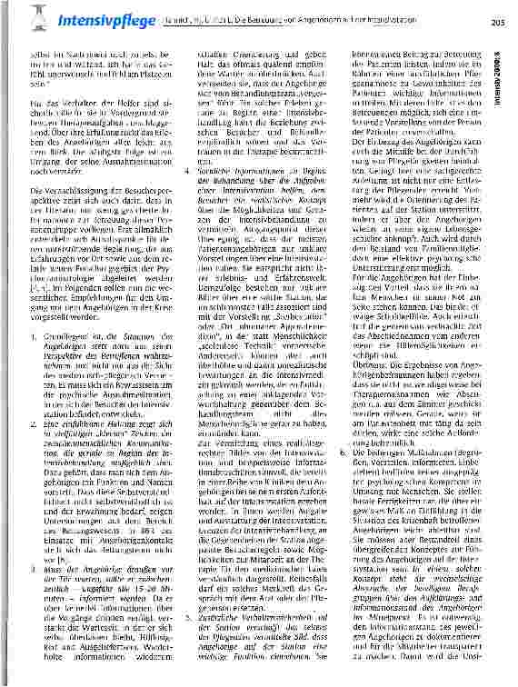 Vorschauseite 2: Die Betreuung von Angehörigen auf der Intensivstation