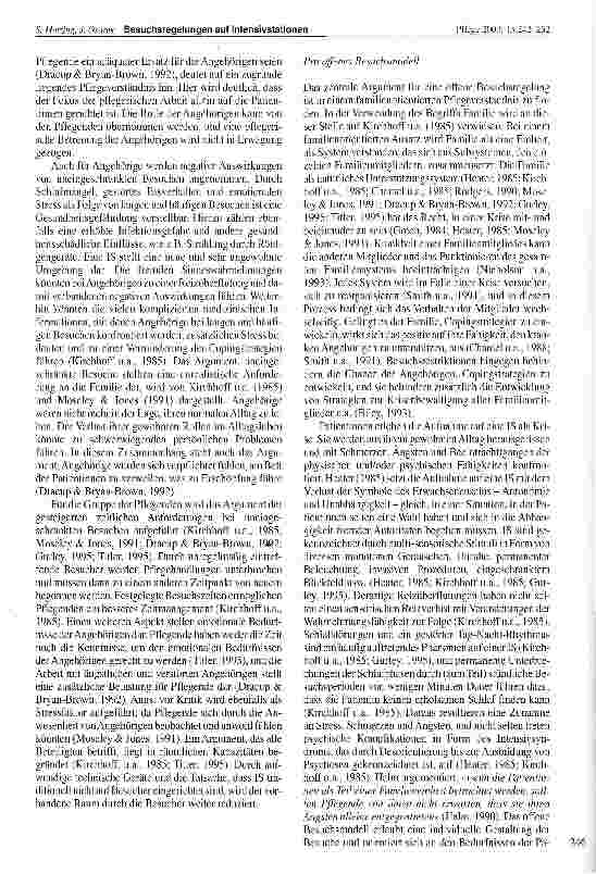 Vorschauseite 5: Besuchsregelungen auf Intensivstationen Eine Literaturstudie englischsprachiger Veröffentlichungen von 1984-1998