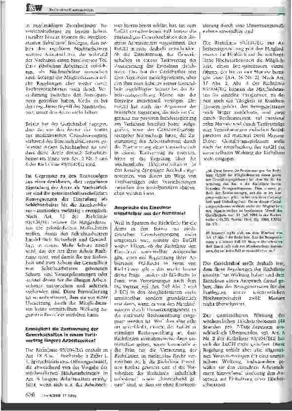 Vorschauseite 3: Das Arbeitszeit-Urteil des EuGH Konsequenzen für den Bereitschaftsdienst in Krankenhäusern