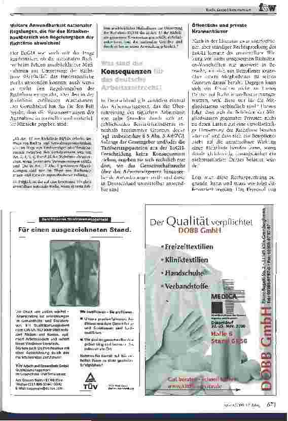 Vorschauseite 4: Das Arbeitszeit-Urteil des EuGH Konsequenzen für den Bereitschaftsdienst in Krankenhäusern