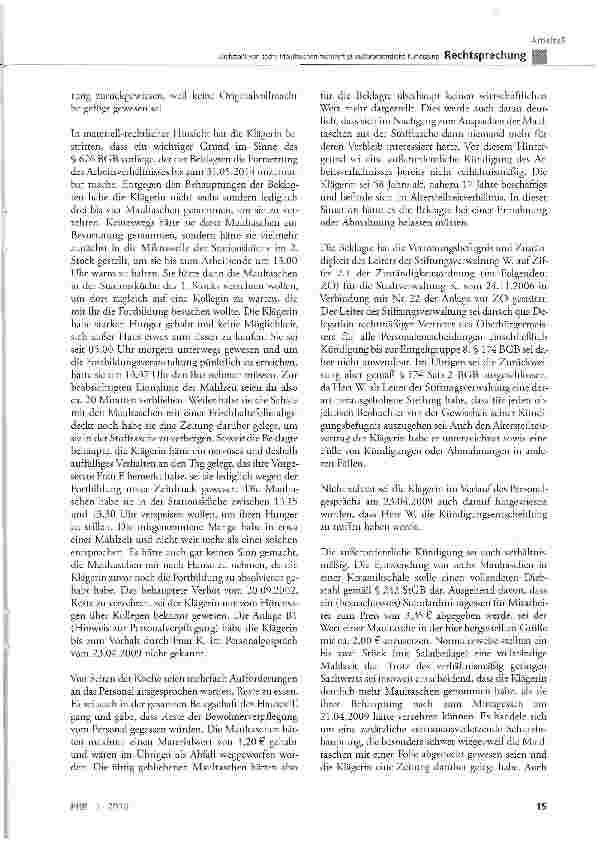 Vorschauseite 3: Diebstahl von sechs Maultaschen rechtfertigt außerordentliche Kündigung