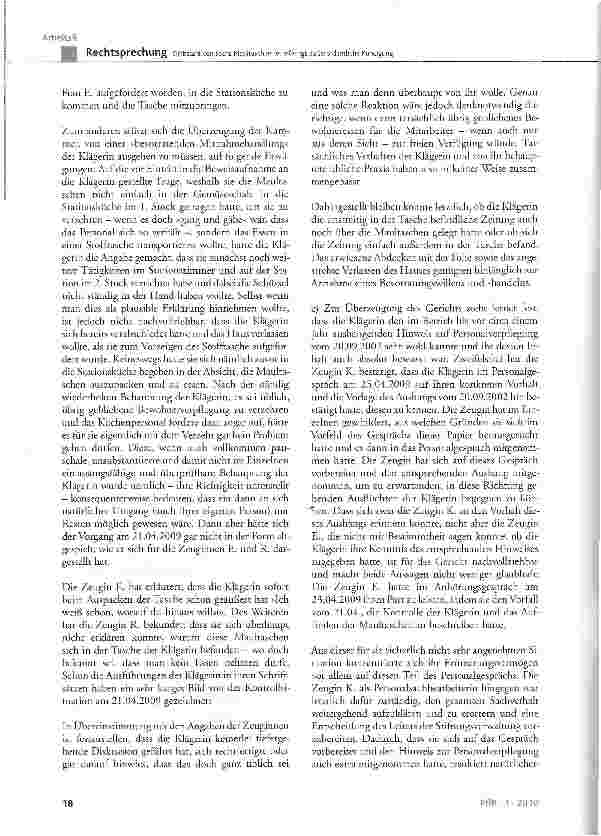 Vorschauseite 6: Diebstahl von sechs Maultaschen rechtfertigt außerordentliche Kündigung