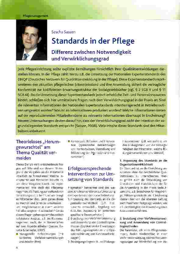 Vorschauseite 1: Standards in der Pflege