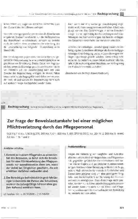 Vorschauseite 5: Zu den Voraussetzungen einer zivilrechtlichen Unterbringung gemäß § 1906 Abs. 1 BGB
