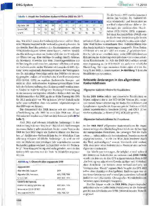 Vorschauseite 2: Kodierrichtlinien 2011 - Quo vadis?