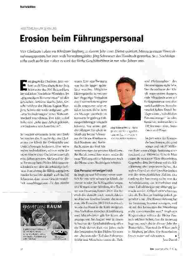 Vorschauseite 1: Erosion beim Führungspersonal
