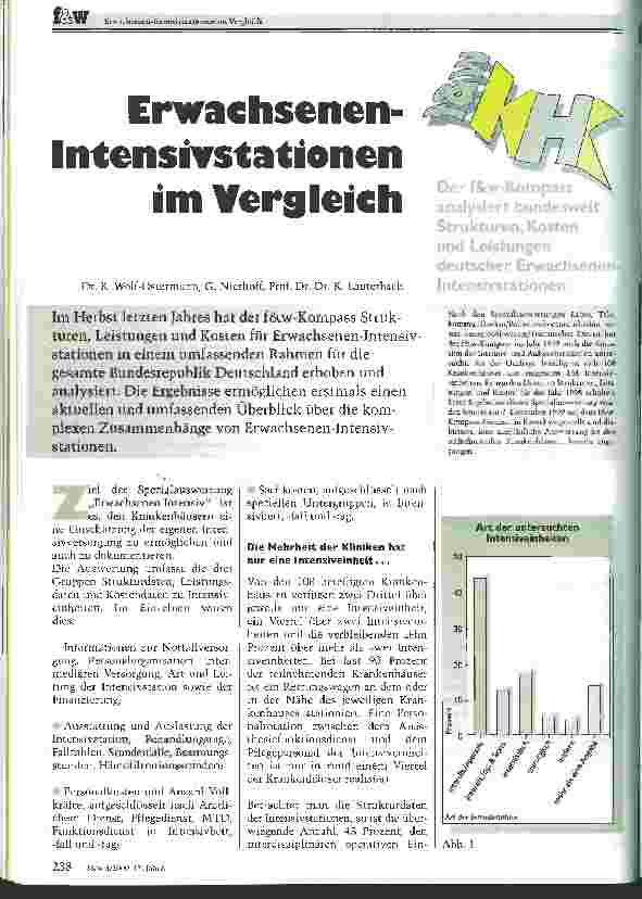 Vorschauseite 1: Erwachsenen-Intensivstationen im Vergleich