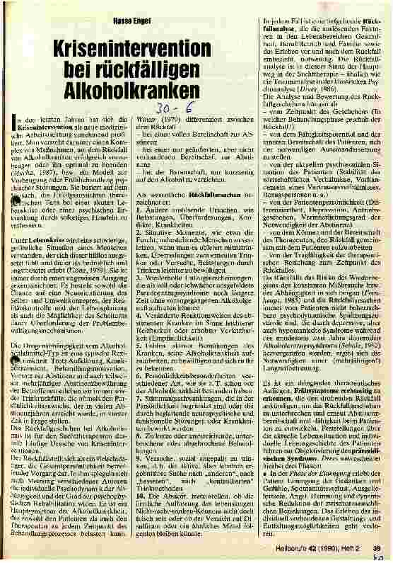 Vorschauseite 1: Krisenintervention bei rückfälligen Alkoholkranken