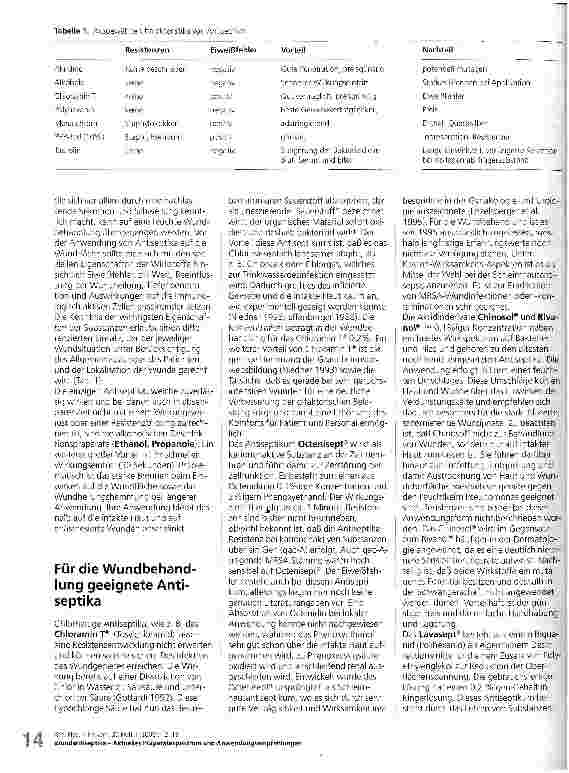Vorschauseite 3: Wundantiseptika - Aktuelles Präparatespektrum und Anwendungsempfehlungen