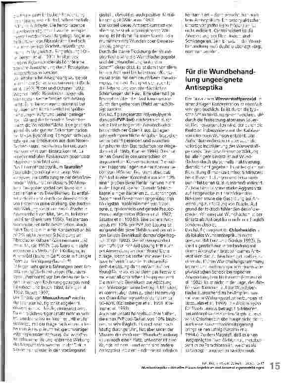 Vorschauseite 4: Wundantiseptika - Aktuelles Präparatespektrum und Anwendungsempfehlungen