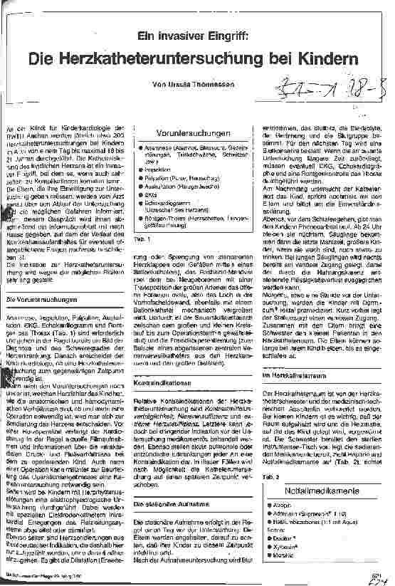 Vorschauseite 1: Ein invasiver Eingriff: Die Herzkatheteruntersuchung bei Kindern