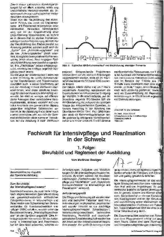 Vorschauseite 6: Elektrophysiologische Grundlagen, Einsatzbereich und allgemeine sicherheitstechnische Aspekte des EKG-Monitorrings - Teil 1